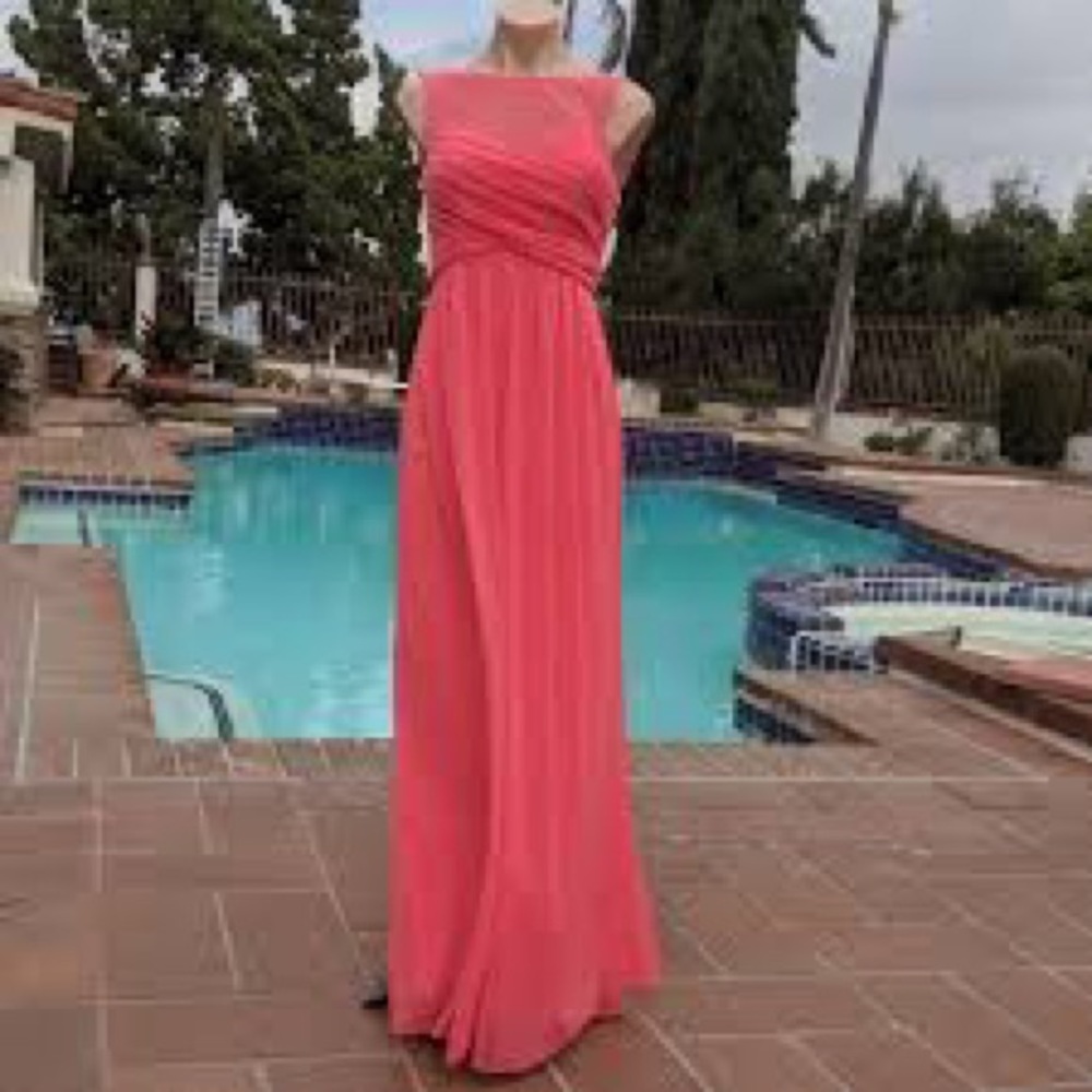 David's Bridal salmon colored formal dress